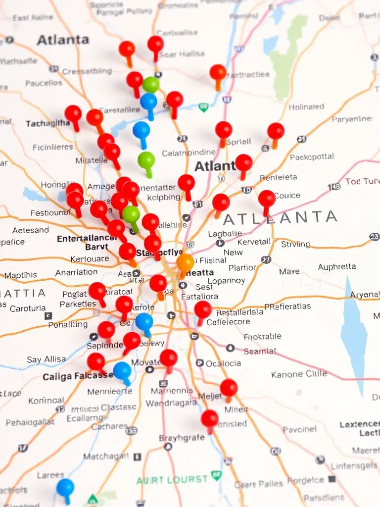 A map highlighting Norcross and surrounding areas, emphasizing the local presence and commitment to serving the community.