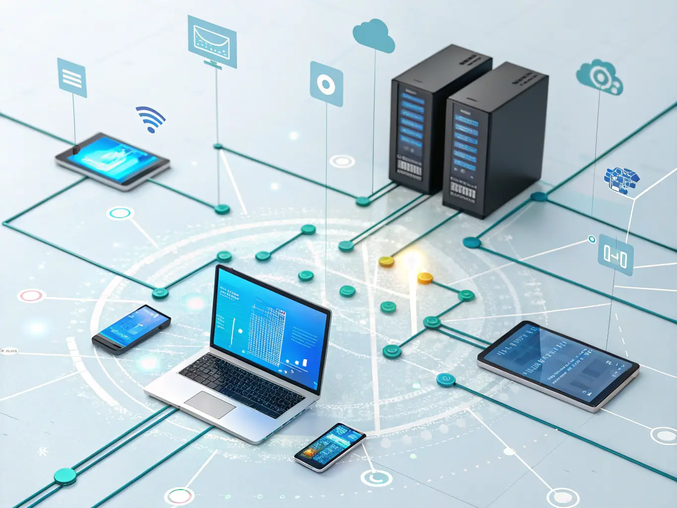 A visual representation of a scalable network infrastructure, highlighting the ability to easily add or remove phone lines as needed. The image should emphasize the flexibility and adaptability of SIP trunking.