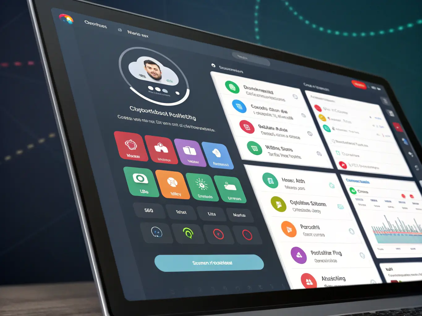 A user-friendly dashboard interface of a cloud PBX system, demonstrating the ease of managing call routing, user settings, and system configurations.