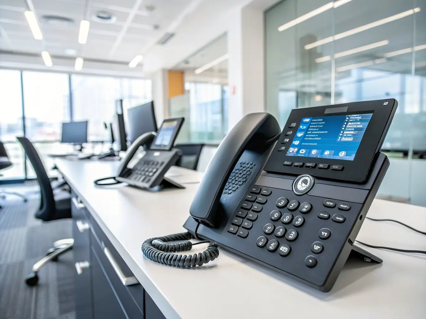 A close-up of a Panasonic phone system, emphasizing the detailed maintenance and support we provide.