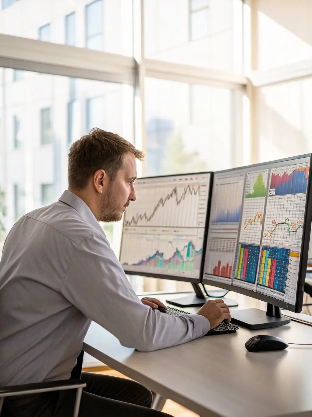 A network engineer analyzing network performance data on a laptop, emphasizing the importance of network readiness for VoIP.