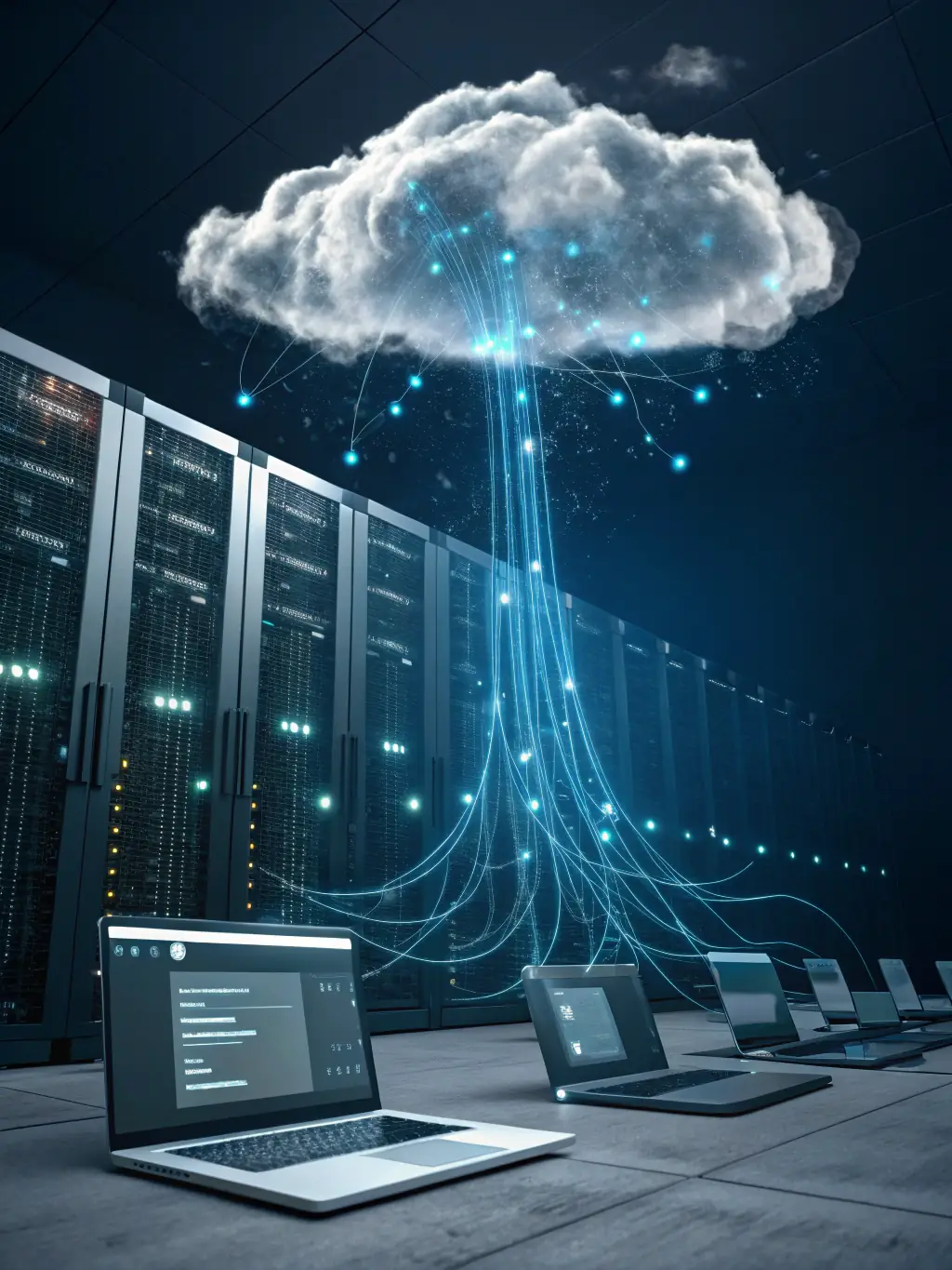 A visual representation of a hosted PBX system, illustrating the scalability and flexibility of cloud-based communication solutions offered by Phone Systems Atlanta in Marietta.