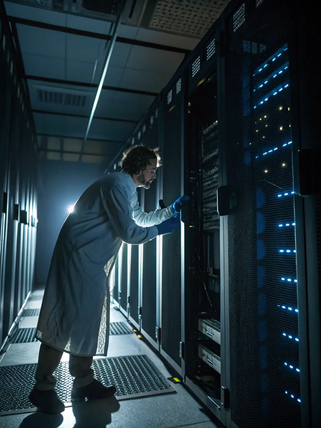 A team of technicians working diligently to restore a phone system during an outage, highlighting the speed and efficiency of Phone Systems Atlanta's response in Peachtree City.