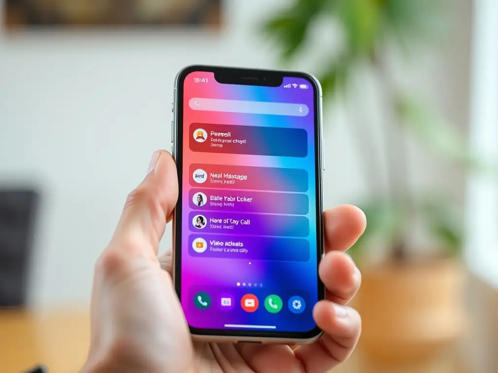 A mobile phone displaying the Intermedia Unite app interface, emphasizing its accessibility and functionality for remote workers.