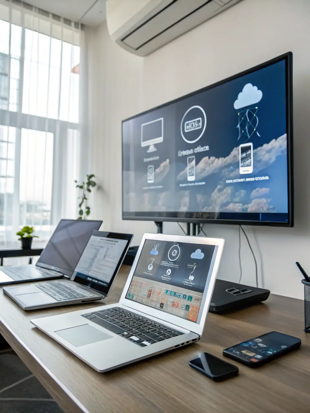 A cloud server interface, representing the hosted PBX solution, emphasizing accessibility and scalability for Dawsonville businesses.