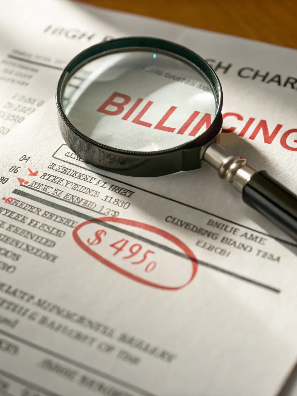 A detailed close-up shot of a telecom bill, highlighting discrepancies and potential overcharges, symbolizing the telecom bill auditing service offered by Phone Systems Atlanta.